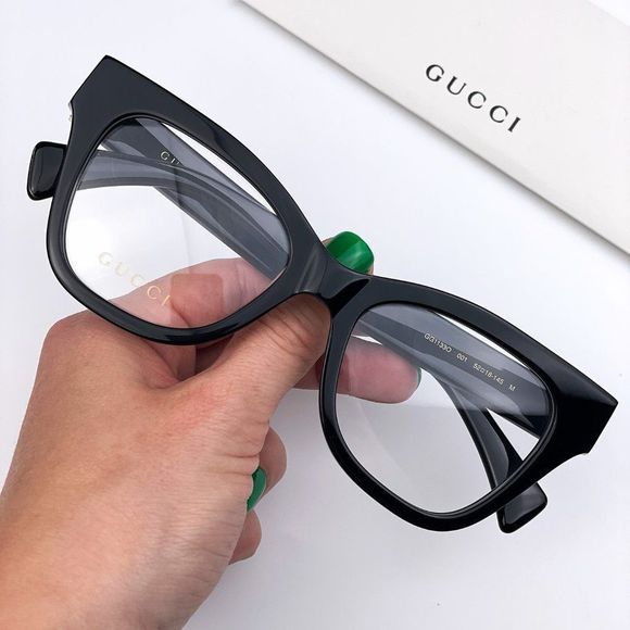 Gucci GG1133O 001 LOGO BRAND NEW Eyeglasses Shiny Black Cat Eye Women